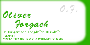 oliver forgach business card